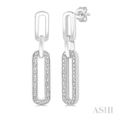 1/10 Ctw Round Cut Diamond Paperclip Earring in Sterling Silver